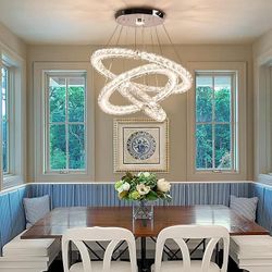 Modern Crystal Ring LED Chandelier