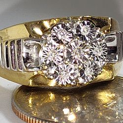 10k Natural Diamonds Rollie Ring 