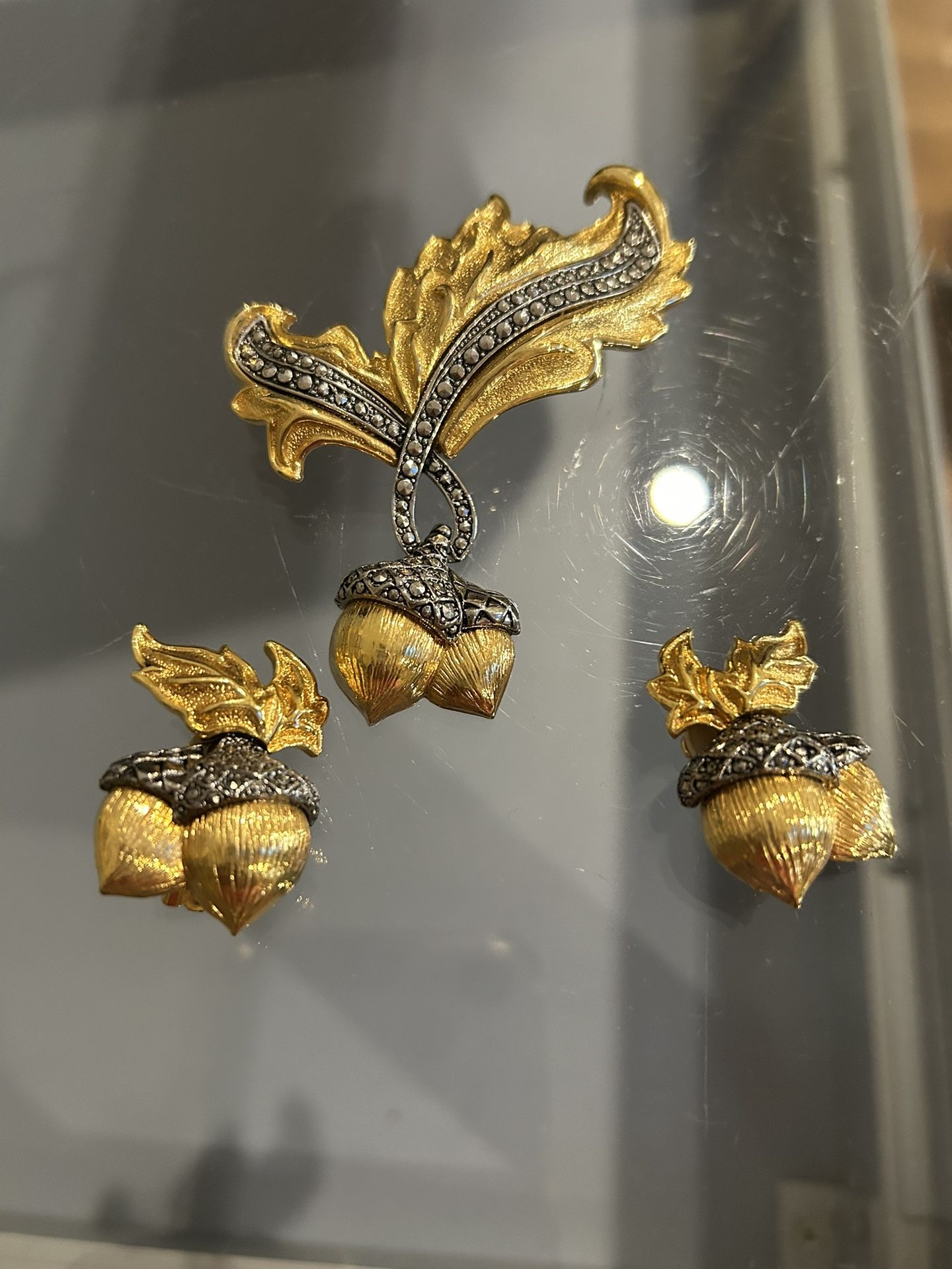 Antique Pin/ Brouche and Earrings Set