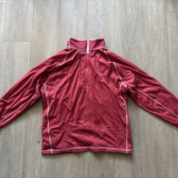 red long sleeve zip up