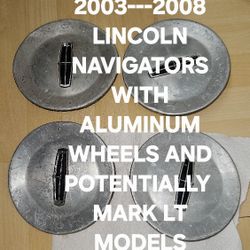 4 CENTER CAPS FOR 2003--2008 LINCOLN NAVIGATORS WITH ALUMINUM WHEELS & POTENTIALLY MARK LT MODELS