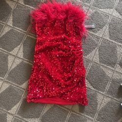 PRETTY LITTLE THINGS RED DRESS - SIZE 4