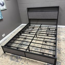 Modern Queen Bed Frame with Storage Drawers