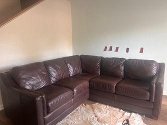 Perfect apartment-sized genuine leather sectional