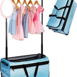 Dance Bag with Garment Rack, 29" Rolling Dance Competition Duffle Bag with Garment Rack & Silent Wheels, Collapsible Dance Suitcase for Dance Competit