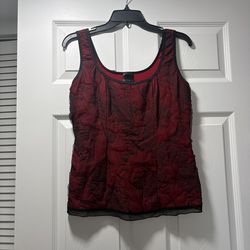 J.T.B. Red cami with sheer black top