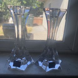 Mikasa 6” vintage star shaped (fire star) candle holders set