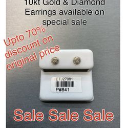 10kt Gold & Diamond Earrings Available On Special Sale