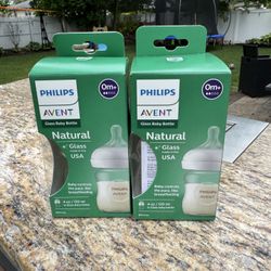 Philips Avent 4 Oz Glass Bottles (Qty - 2)