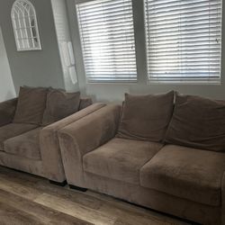 Matching Brown Sofas (Set of 2) – Great Condition