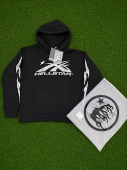 Hellstar Men's Black Pullover Hoodie Graphic Print Long Sleeve Hooded Pocket