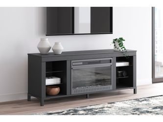 Cayberry Black 60" TV Stand with Electric Fireplace