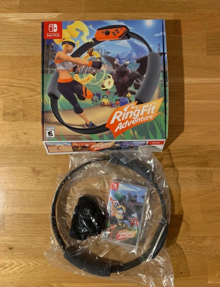 Nintendo Switch with ring fit adventure