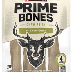 Prime Bones Natural Medium Chew Stick with Wild Venison Dog Treat-$6.50 Each OR 3 Packs For $20