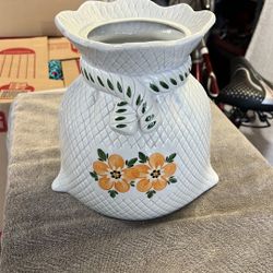 Ceramic Flower Vase / Cookie Jar 