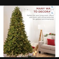 9ft Best Choice Products 9ft Pre-Lit Douglas Fir Christmas Tree w/ Realistic Feel, 8 Sequences, 2908 Tips, Metal Base!