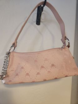 JLO by Jennifer Lopez Pink Monogram Shoulder Bag with Charm Chain