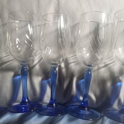 5-Vintage Lenox Cobalt Wine Glasses