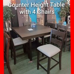 ✨ 5pcs Counter Height Table Set