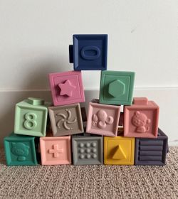 Baby Toddler Toys Silicone Blocks