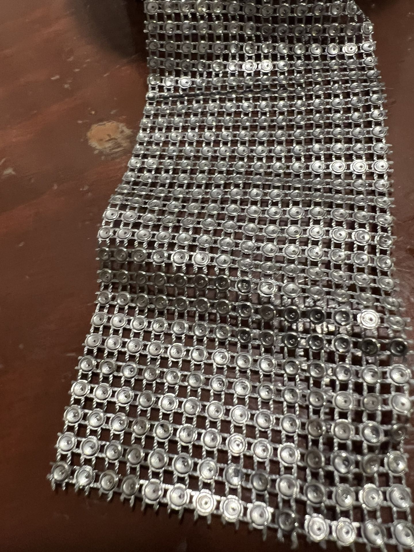 Silver Diamond Mesh Wrap Roll Sparkle Rhinestone Crystal Ribbon