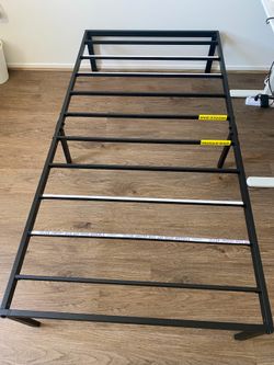 Twin Metal Bed Frame 14” | Steel Slats | No Box Spring Needed  🛏️ Size: Twin — 38” x 74.5”