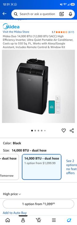 14,000 BTU MIDEA portable AC