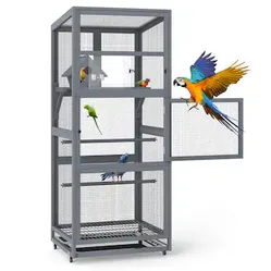 Large Metal Bird Aviary Cage with Perches