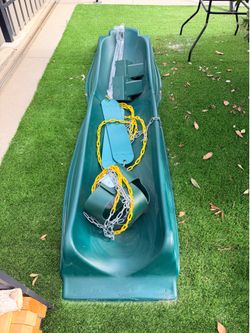 Swing set and slide