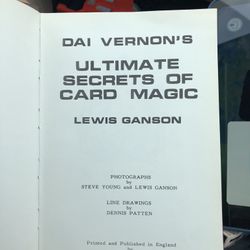 Dai Vernon’s Ultimate Secrets Of Card Magic RARE BOOK