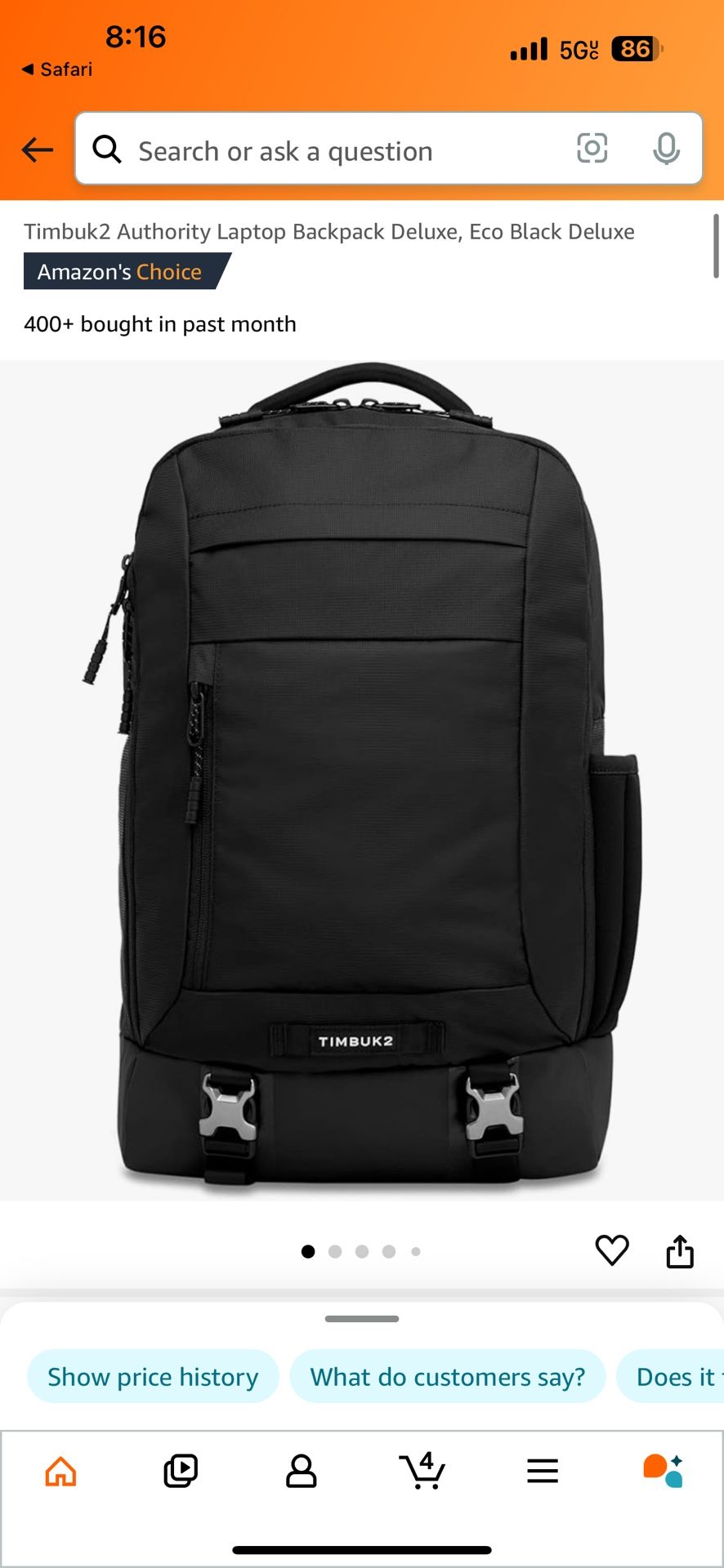 Timbuk 2 Authority Laptop Backpack Deluxe New In Bag.
