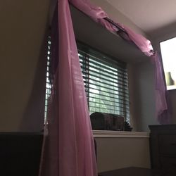 Pink & purple new sheer curtains - extra long