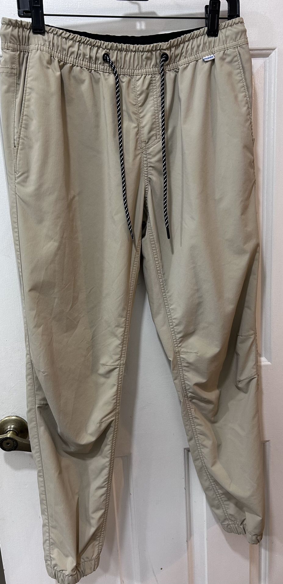 Hurley Jogger Pants Chino Men’s Size M Drawstring Beige Nylon Blend 9399
