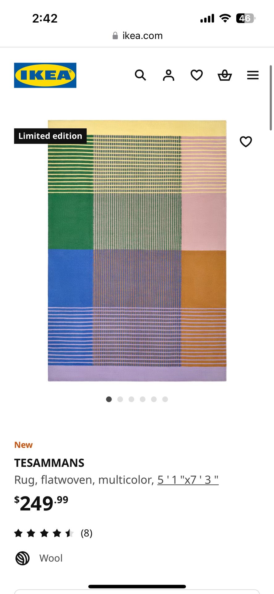 IKEA TESAMMANS Multi-color Rug for Sale in Los Angeles, CA - OfferUp