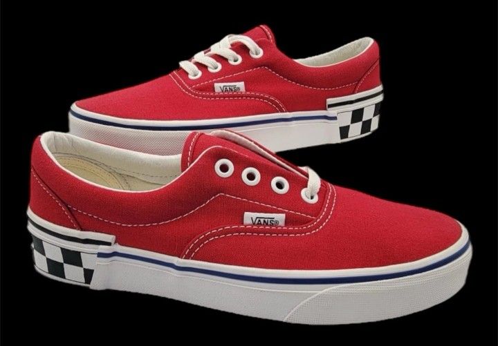 VANS Era Check Block - Tango Red Men’s 6 M Usa Women’s 7.5 M Usa