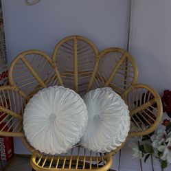 Rattan and Metal Accent Chair