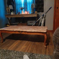 Vintage French Coffee Table And Two End Tables 