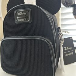 Loungefly Disney Mickey Corduroy Convertible Crossbody Bag 