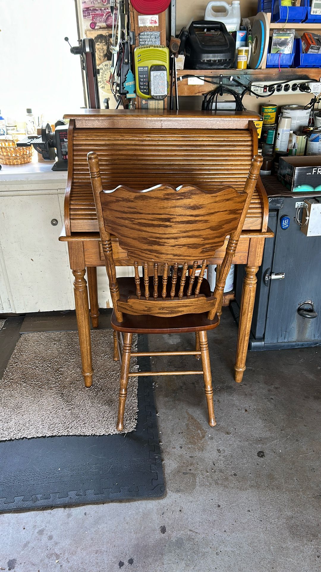 Secretary Roll Top Desk & Chair