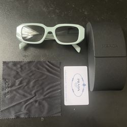 Unisex Teal Prada Glasses 