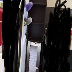 Skinny Bathroom Cabinet Dark Brown 