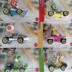 8-Pc Hot Wheels Mario Kart Die Cast Character Cars Set