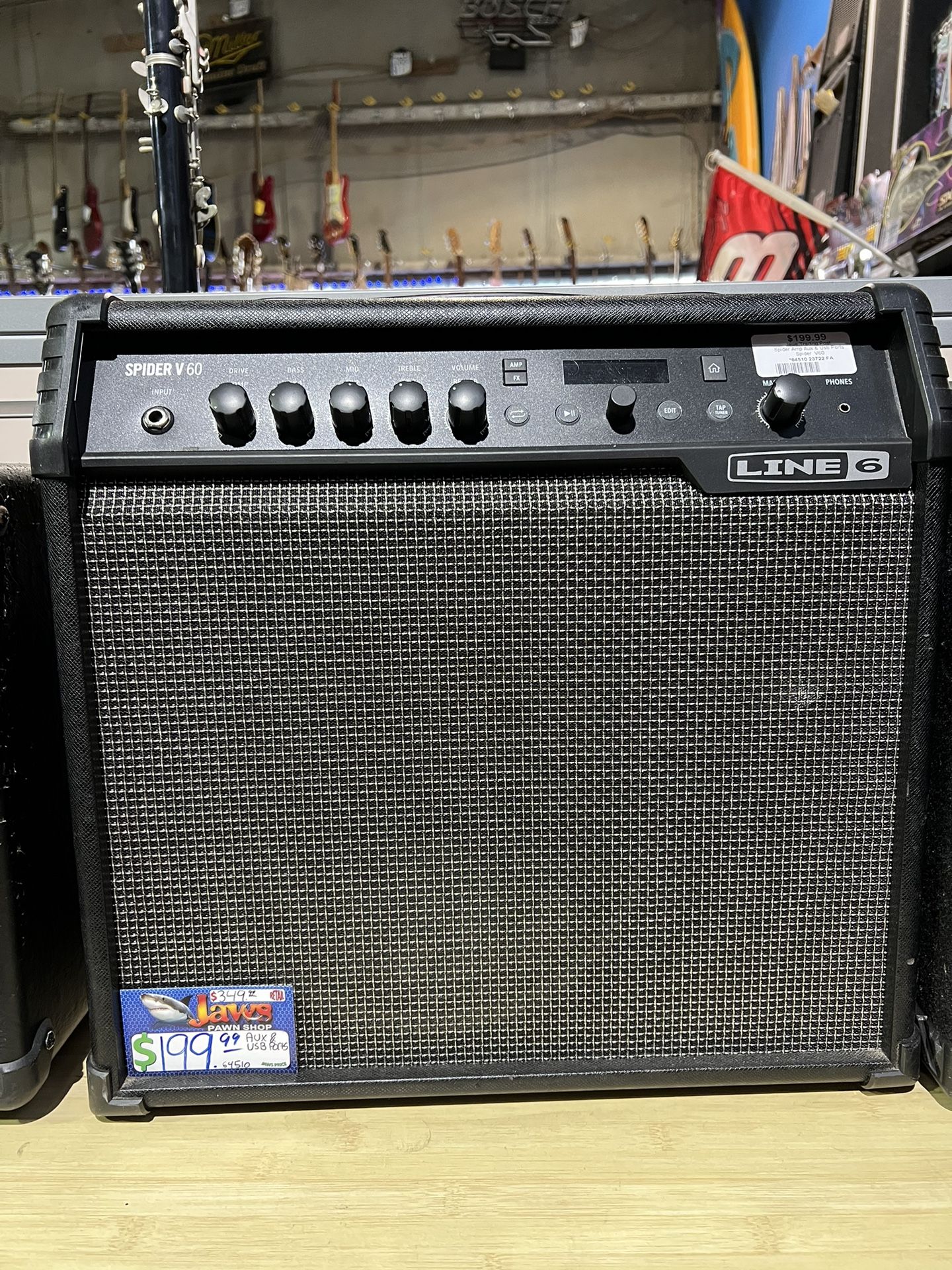 Line 6 Spider V 60 Guitar Amp Has Aux And USB Ports Pick Up Only