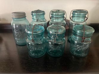 Vintage Aqua Blue Ball Mason jars