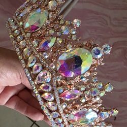 Rose Gold Tiara -Swarovski Crystals $75 OBO