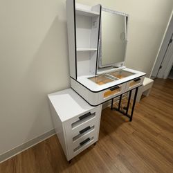 Gurexl RGB Makeup Vanity Table & Stool