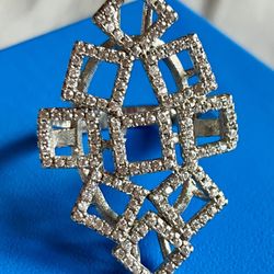 ZIRCONIA STERLING SILVER RING 7 Light & BEAUTIFUL ** More VINTAGE & DESIGNER items here