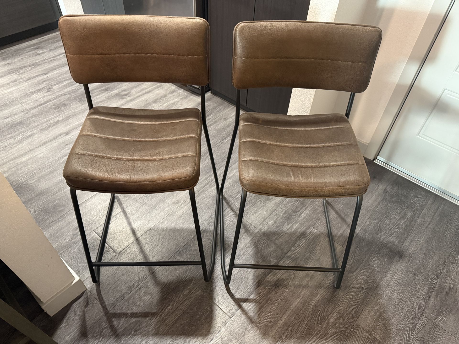 Like New 24” Fully Welded Brown Barstools