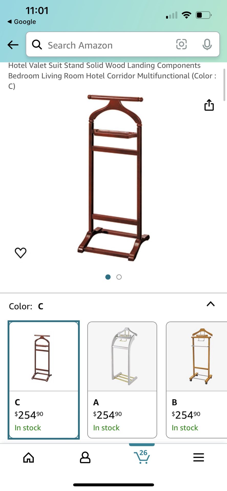Suit Stand Solid Wood 