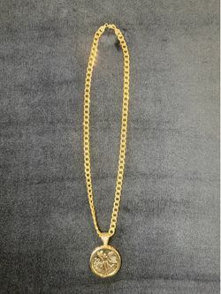 Gold plated chain & 50 pesos pendant